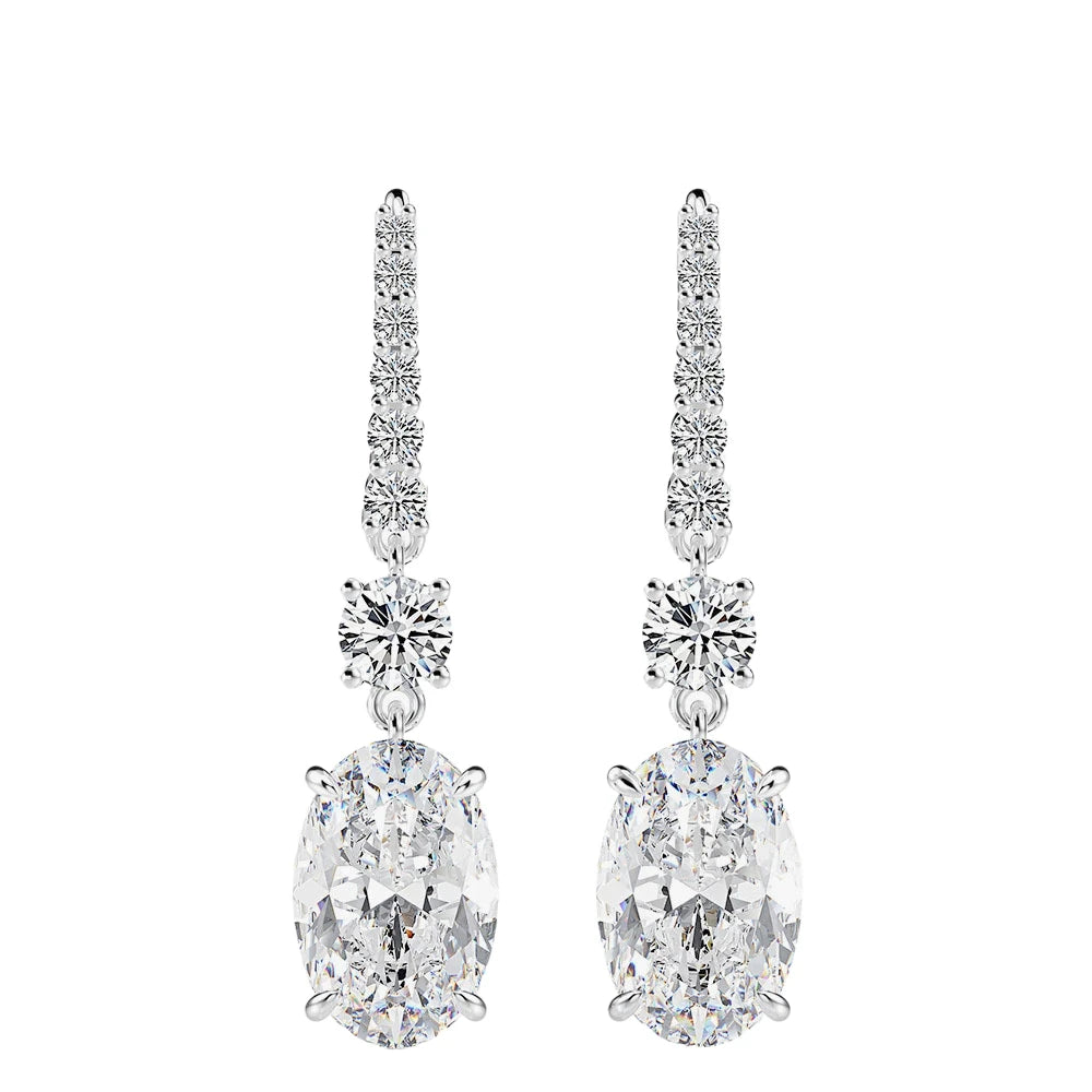 MUSHAN Jewelry Factory 925 Sterling Silver Ear Hooks 3 Carat 8*12 Fashionable and Versatile European and American Women Earrings