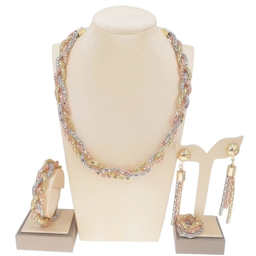 Zhuerrui Mother's Day Gift High Quality 18K Gold Plated MOM Jewelry Set Latest Italian Costume Simple Bridal Jewelry Sets HA0027