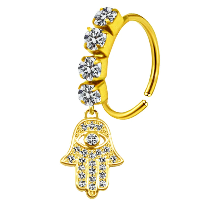 S&S Stainless Steel Dangle Hoop Nose Ring Collection | 66 Designs