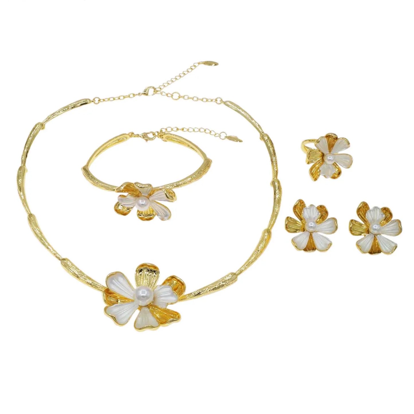 Zhuerru Italian Gold Plated Jewelry Set Simple Cheap Necklace Bracelet Jewels Sets Available Bridal Wedding Gifts HV000742