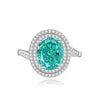 High Quality Fine Jewelry 925 Sterling Silver Green Zircon Ring for Women Gifts Emerald Luxury Women's Green Stone Ring Jewelry