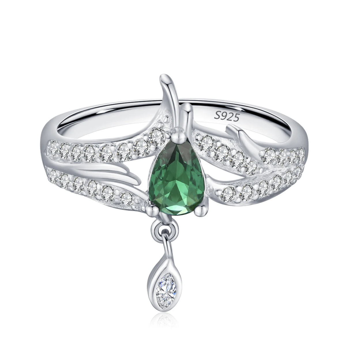 Wholesale 925 Sterling Silver Emerald 5A 8A Zirconia Ring Women Engagement Wedding Rings Custom Jewelry Manufacturing Supplies