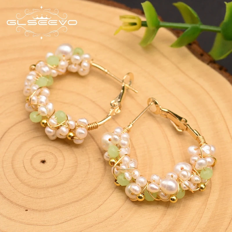 High Quality Natural Fresh Water White Pearl Hoop Earrings for Women Minimalist Korean Style Aros Mujer Oreja Earrings Bulk