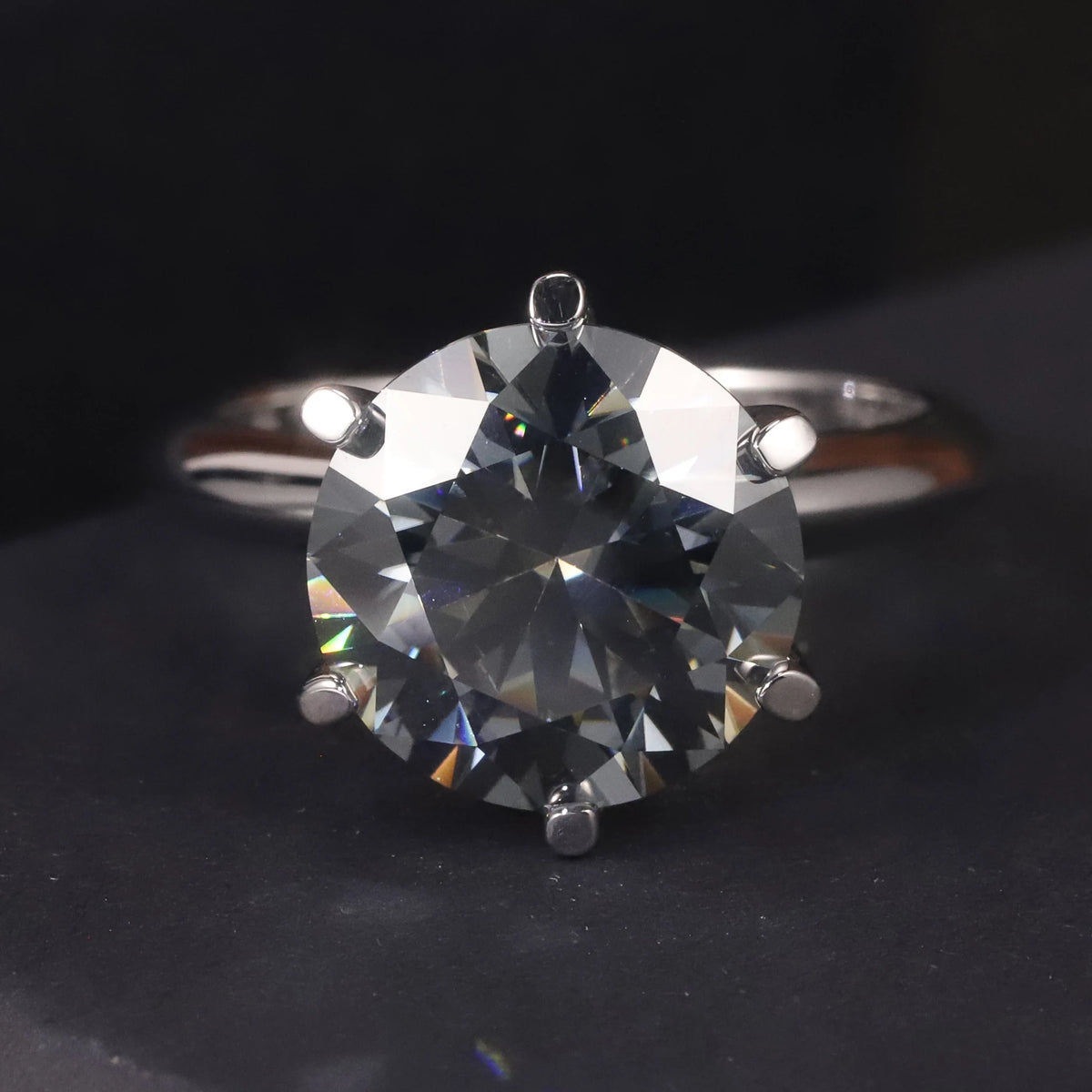REDheart M03J Abiding Real 925 Sterling Silver 11MM Big Gemstone DEF VVS 5 Carat Colored Moissanite Women's Ring