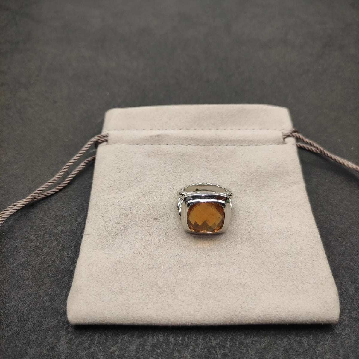 DY High-Quality Silver-Plated 14mm Square Diamond-Set Ring, Gold-Plated Colored Gemstone-Set Ring, Wholesale Jewelry