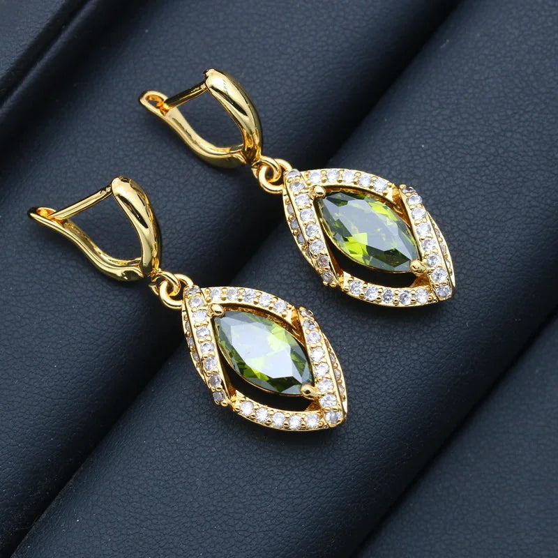 XOTICA AAA Custom Women's Wedding Jewelry Set Gold-Plated Zircon Pendant Earrings Ring Necklace for Engagement Occasions