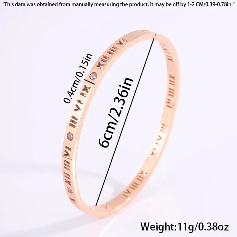 REBEL Stainless Inoxydable Stainless Steel 18K Gold Plated Roman Women Fashion Jewelry Bracelets Bangles