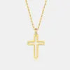 REDheart Fine Jewelry Cross Necklace Women Irish Celtic Claddagh Rose Silver 925 Gold Plated Hollow Cross Necklace for Women