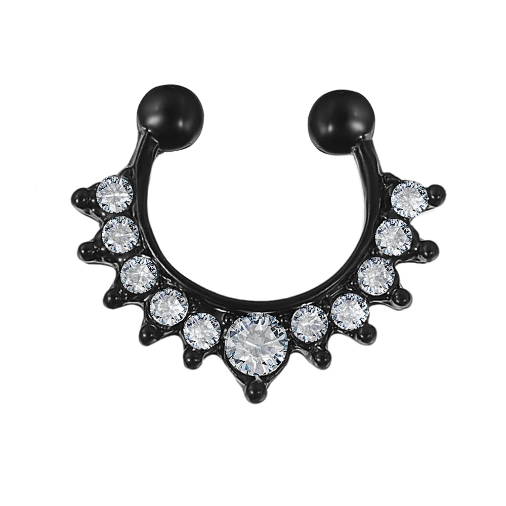 S&S Faux Septum Horseshoe Hoop Nose Ring | Non-Piercing | 9 Designs
