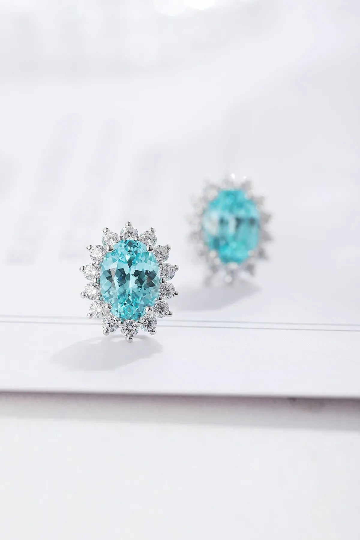 Gemfiori Anster Lab-Grown Sapphire S925 Silver Trendy Drop Earrings for Wedding & Party