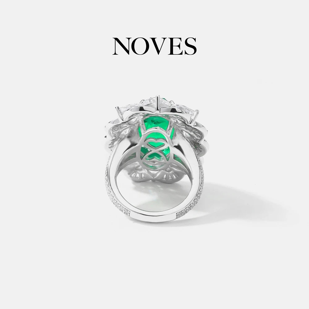 MuShan Jewelry Factory Grandmother Green 925 Sterling Silver Ring Is Cross Border Bestseller With High End Design