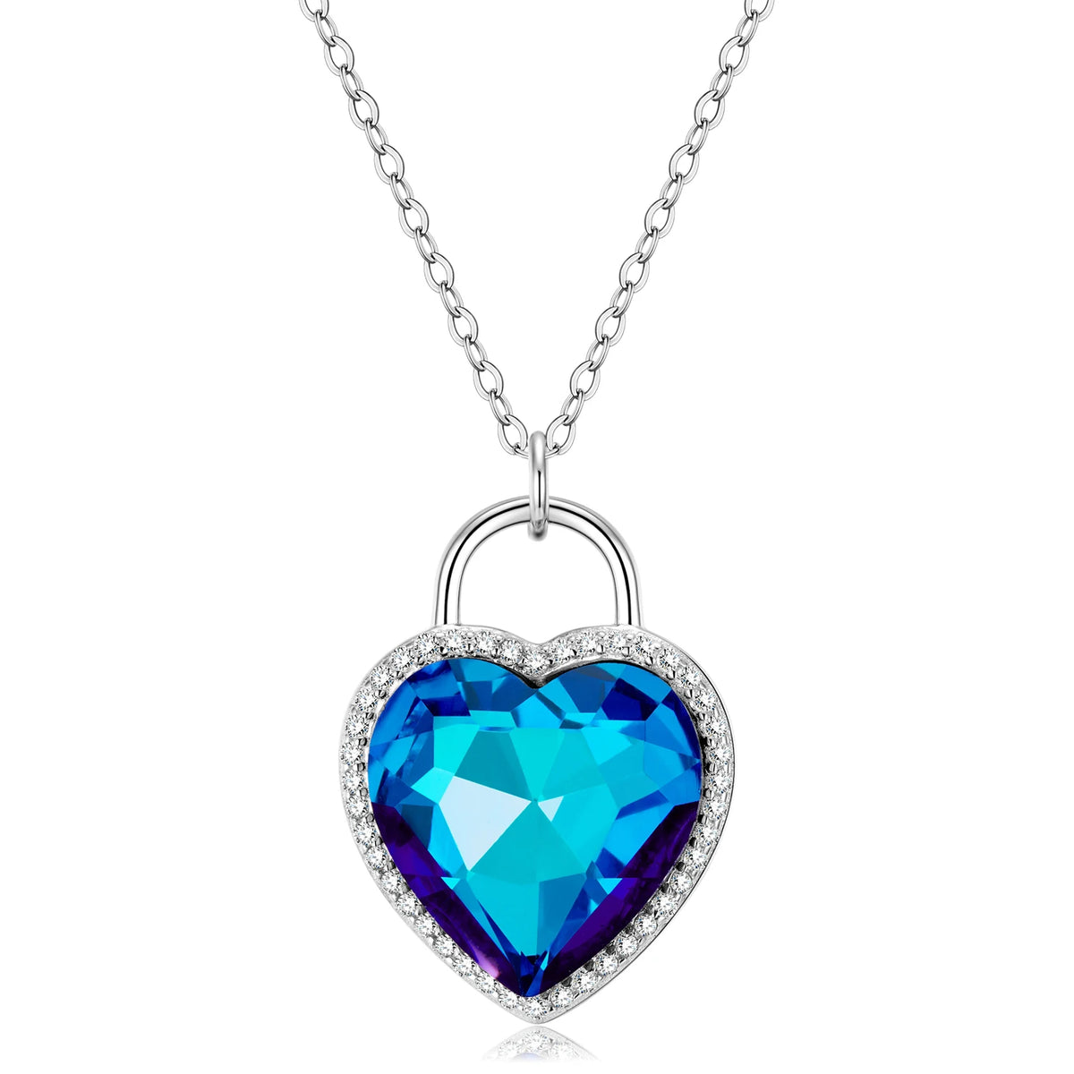 S&S Heart of the Ocean 925 Silver Zircon Jewellery Set | Necklace & Earrings | S&S Collection