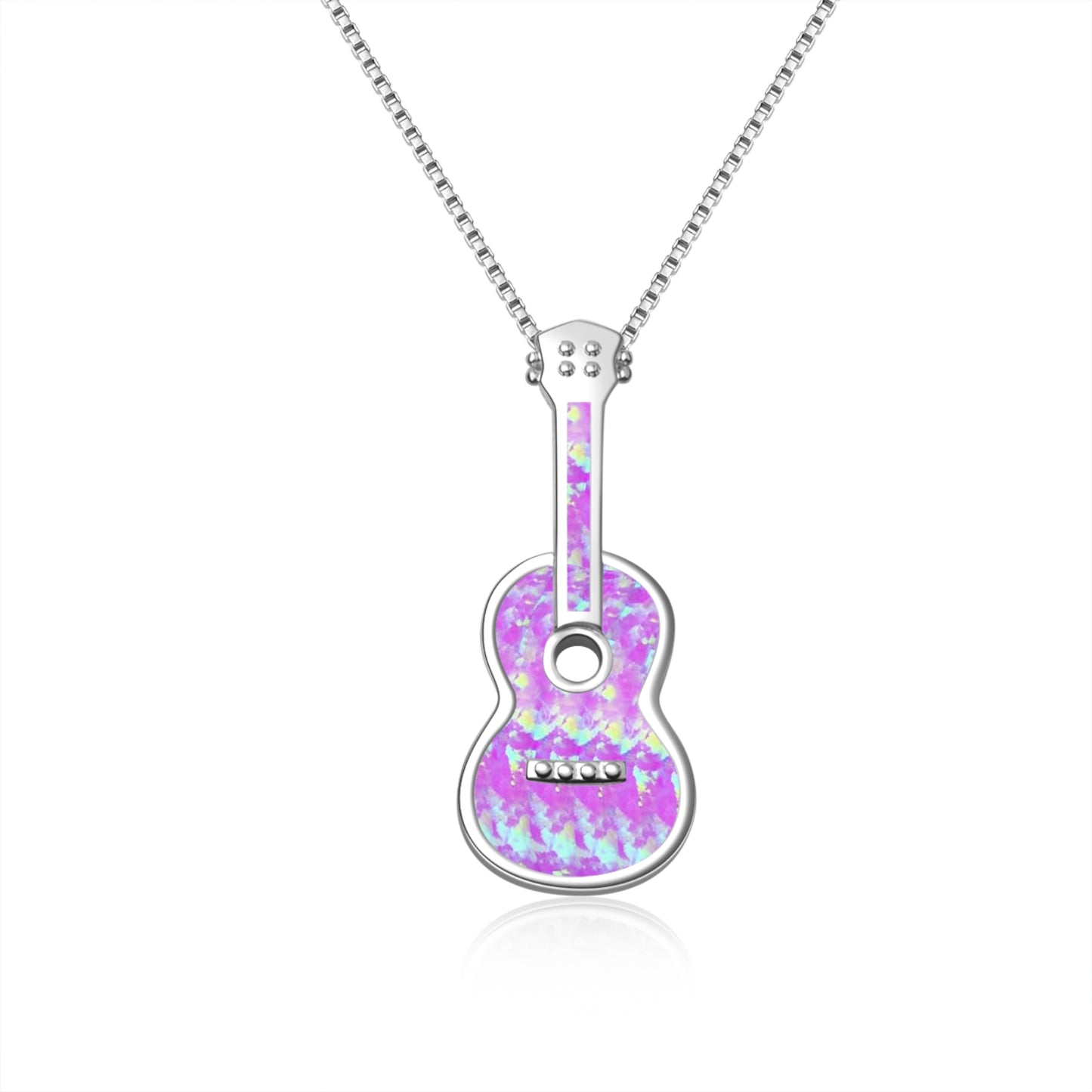 Aobao Wind Hawaii Beach Explosion Opal Guitar Pendant Necklace Cute Style Children's Wholesale Inlaid Charms