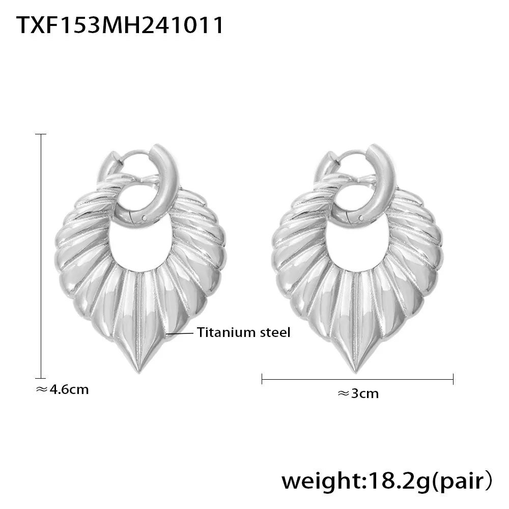 Big Love Heart Zircon Necklace & Earrings | Sparkly Rhinestone Stainless Steel Gold Fashion Jewellery