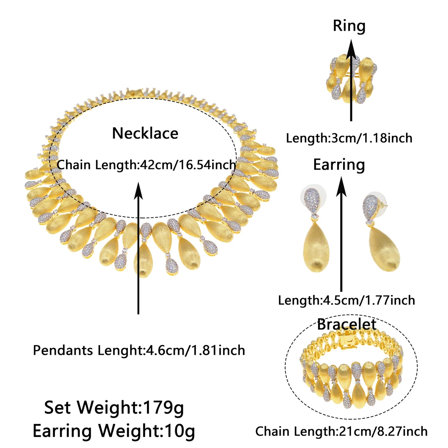 Zhuerrui Dubai Luxury Exquisite Jewelry Four Sets of Hand-diamond-encrusted Bowling Ball Style Women's Engagement Party Jewelry