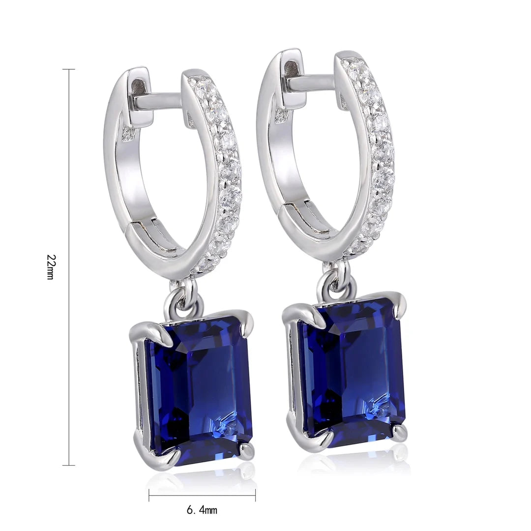 Gemfiori Anster High Quality S925 Lab Grown Sapphire Earring Stud Dainty Gemstone Stud Earrings for Women Daily Wear Gift