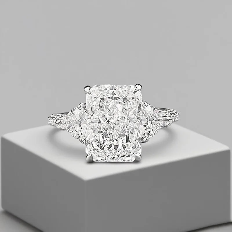 Trendy Design 925 Sterling Silver 5A 8A Cubic Zirconia Ring Engagement Wedding Rings Custom Fine Jewelry Manufacturing Supplies