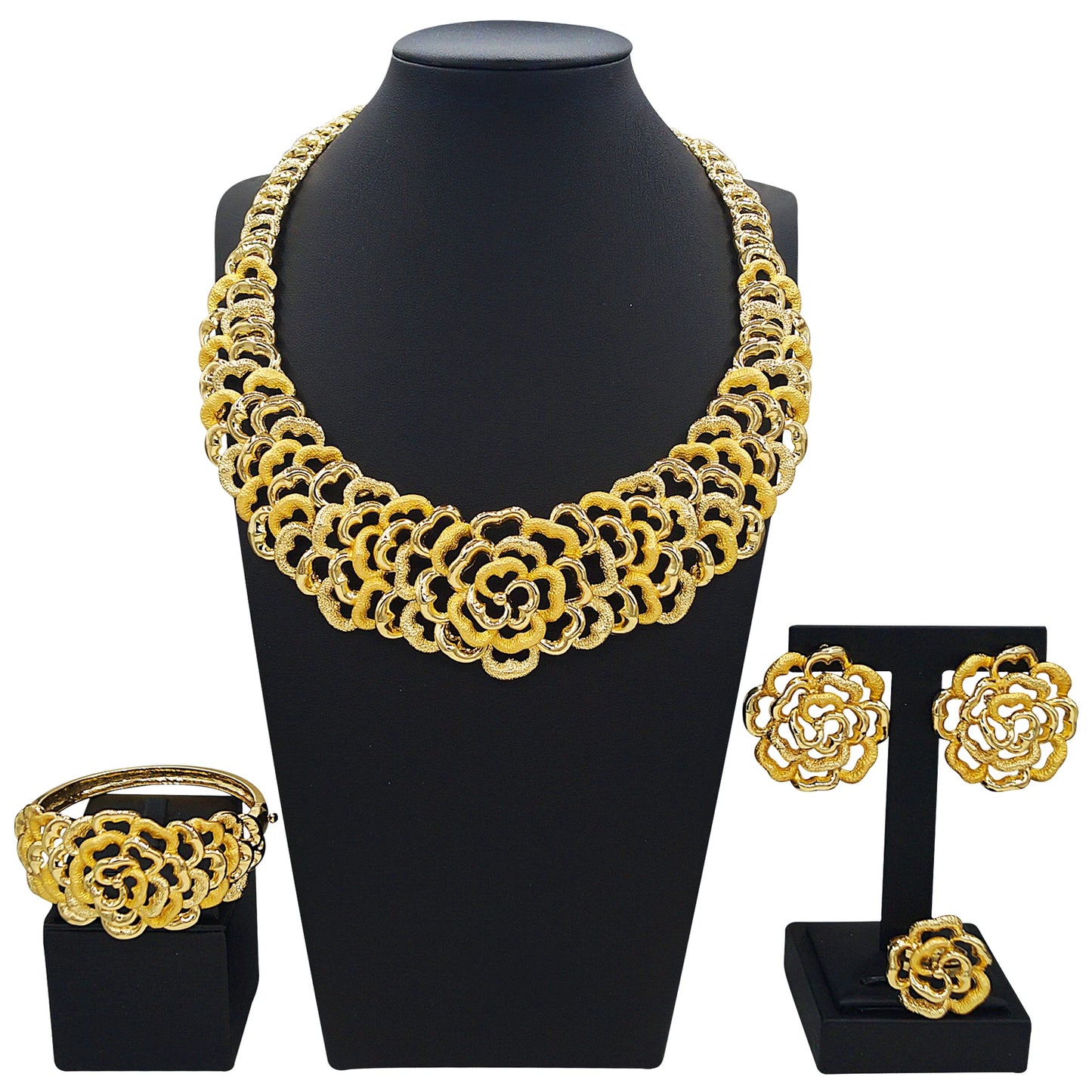 Zhuerrui Nigerian 18k Gold Plated Jewelry Set Brazil Gold Designer Wedding Jewellery Set Fashion Necklaces Jewelry Sets I006220