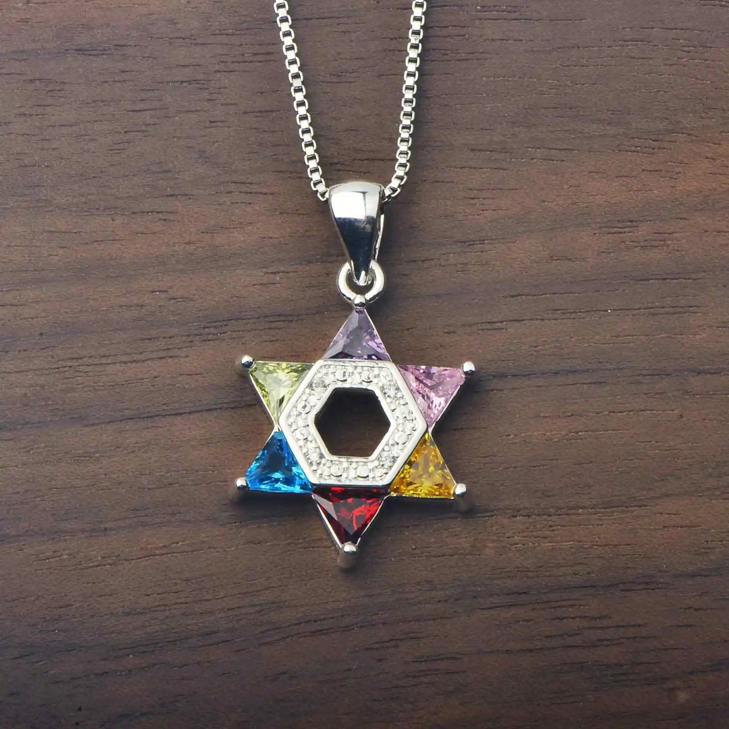 Hexagon Silver Plated Copper Alloy Opal Lariat Necklace for Women Aobao