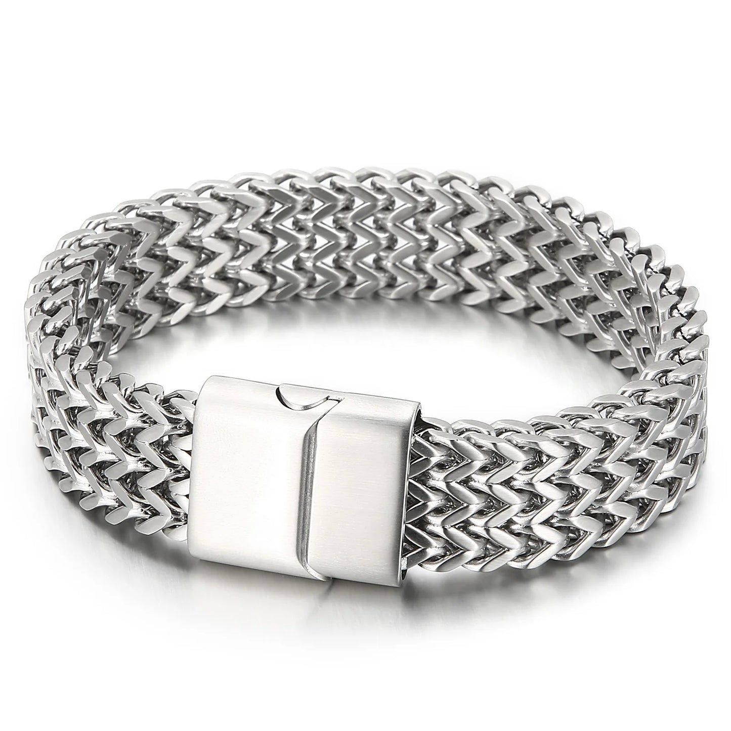 KALEN Punk Simple Brushed Mesh Chain Men Gift 316L Stainless Steel Jewelry Bracelet