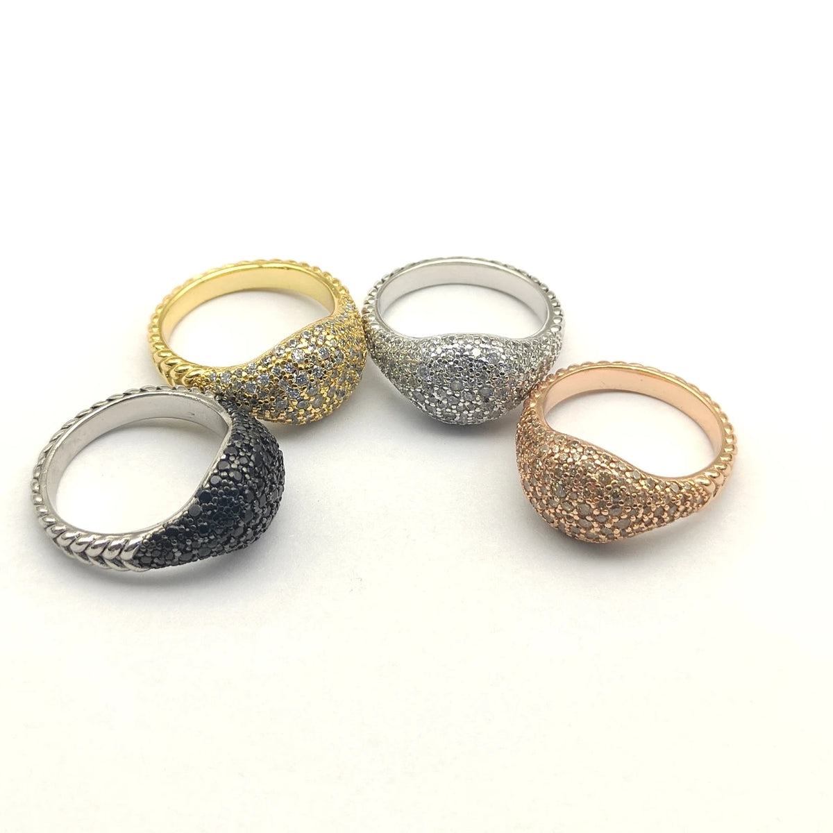 FASHIONISTA DY High-Quality Silver-Plated 10mm Diamond Ring, Gold-Plated Diamond Ring, Jewelry