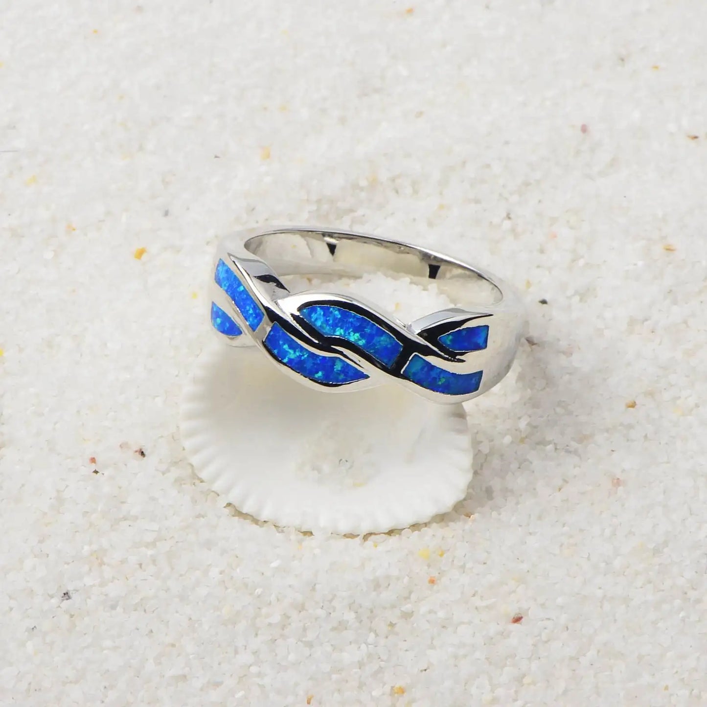 Elegant Circle Diamond Design Opal Promise Ring - Iridescent Opal & CZ Paved Band | Romantic Daily Jewelry Bulk Gifts