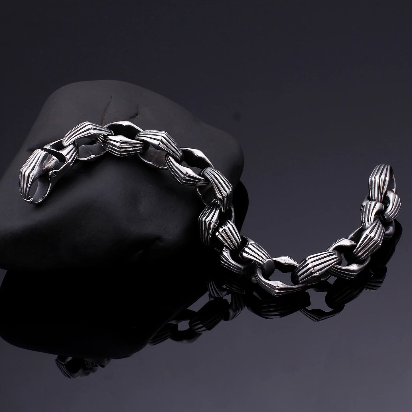 KALEN Punk 22cm Link Chain Stainless Steel  Bracelets for Men