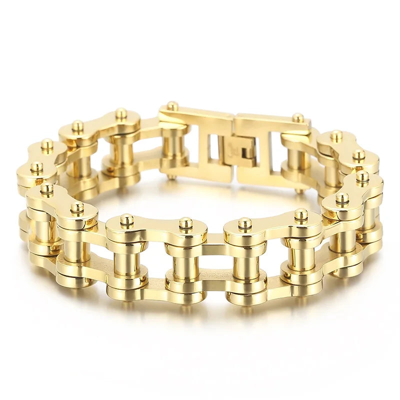 VIKING Mens Vintage Bike Chain Bracelet – Multi-Colour Stainless Steel
