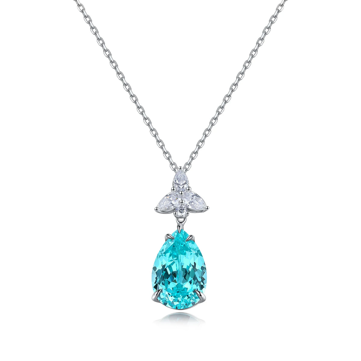 ArtistA Luxury Style Pear Shape Pendant Sterling Silver Jewelry Paraiba Charm Silver S925 Necklace Women Birthday Gift