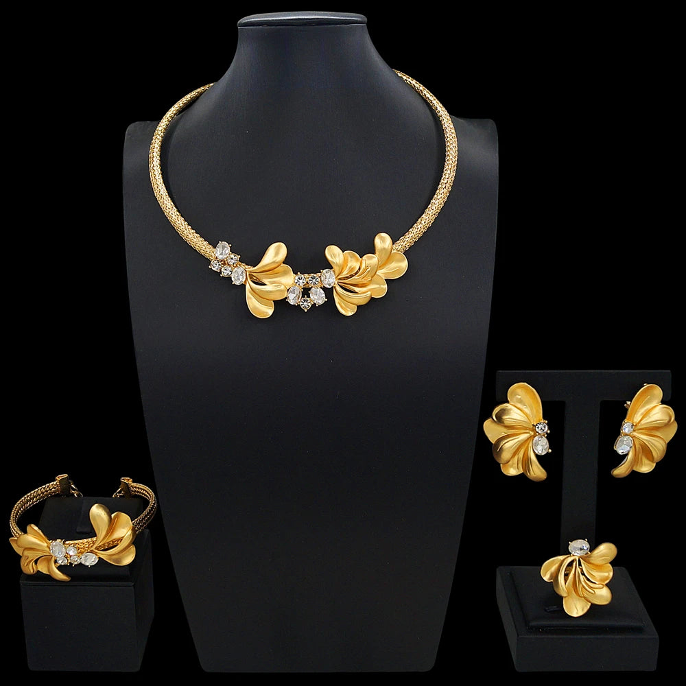 Zhuerrui Italiano Gold Designs Women Jewellery Set Party Fine Costume Jewelry Set Luxury Big Necklace Jewellery Sets X0005130