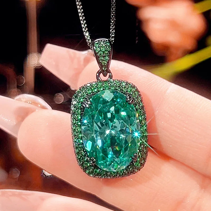 Gemfiori 2025 New Jewelry Brass Gold-plated Simulation Pala Green Black Gold High-end Feeling Set