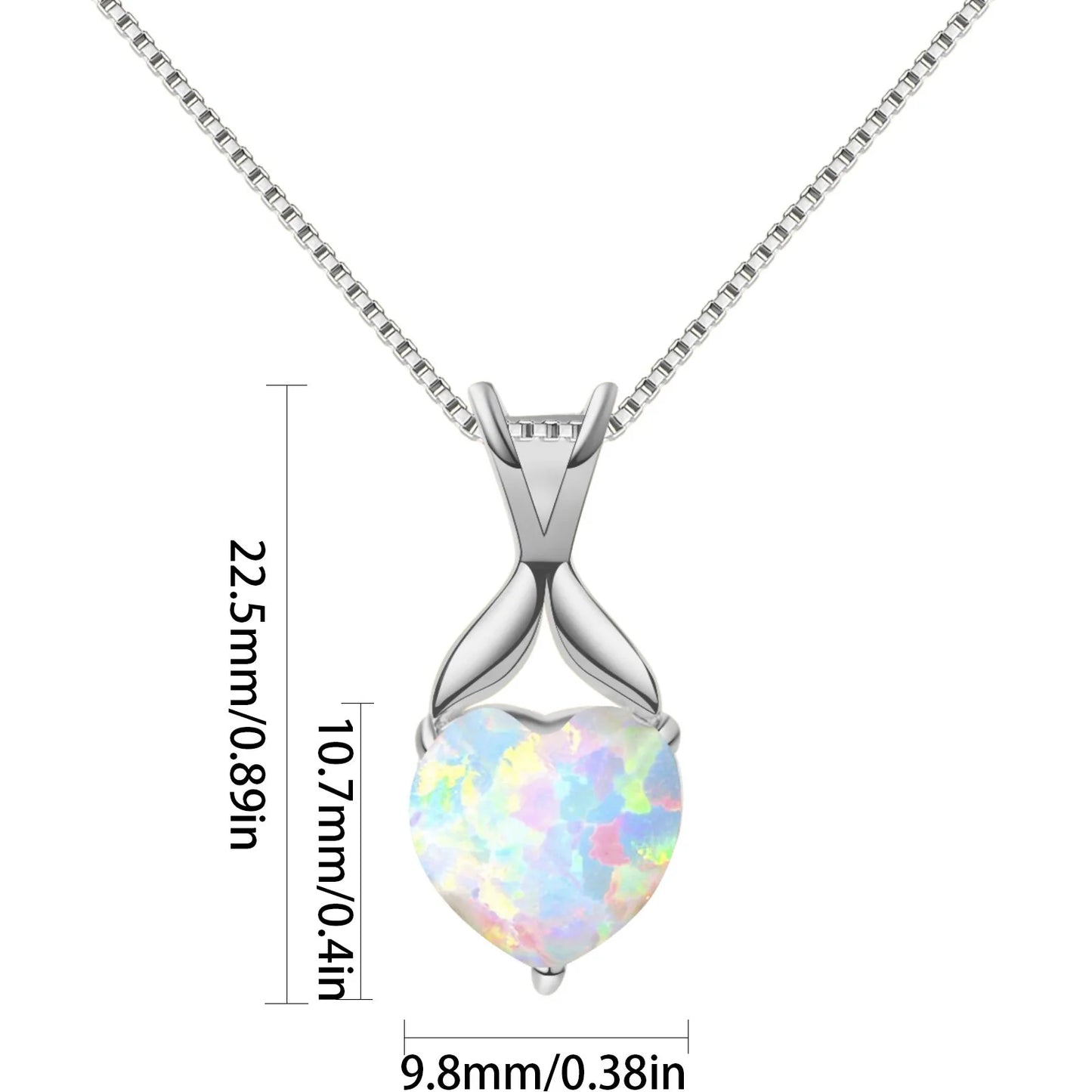 INS Trendy Blue Copper Opal Heart Sweater Chain Necklace-Sparkling Inlay Opal Jewelry with Link Chain Bulk Supply
