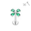 ASTM F136 Titanium 16G Internal Thread Zircon Inlay Labret Flat Back Lobe Helix Tragus Moon Cross Earrings Piercing Jewelry