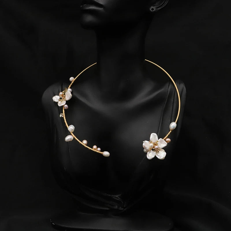 Natural Fresh Water Pearl Necklace for Women Girl Wedding Party Gift Handmade Jewelry