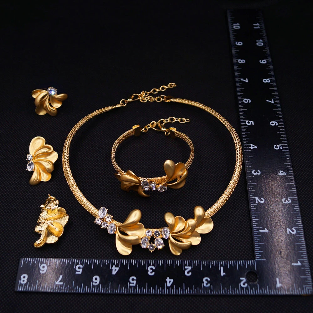 Zhuerrui Italiano Gold Designs Women Jewellery Set Party Fine Costume Jewelry Set Luxury Big Necklace Jewellery Sets X0005130