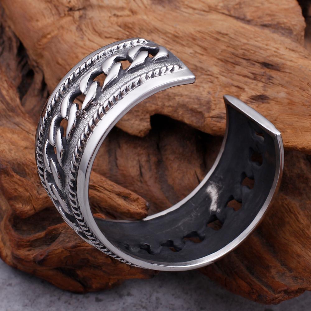 KALAEN Stainless Steel Plating Silver Link Chain Bangles for Men