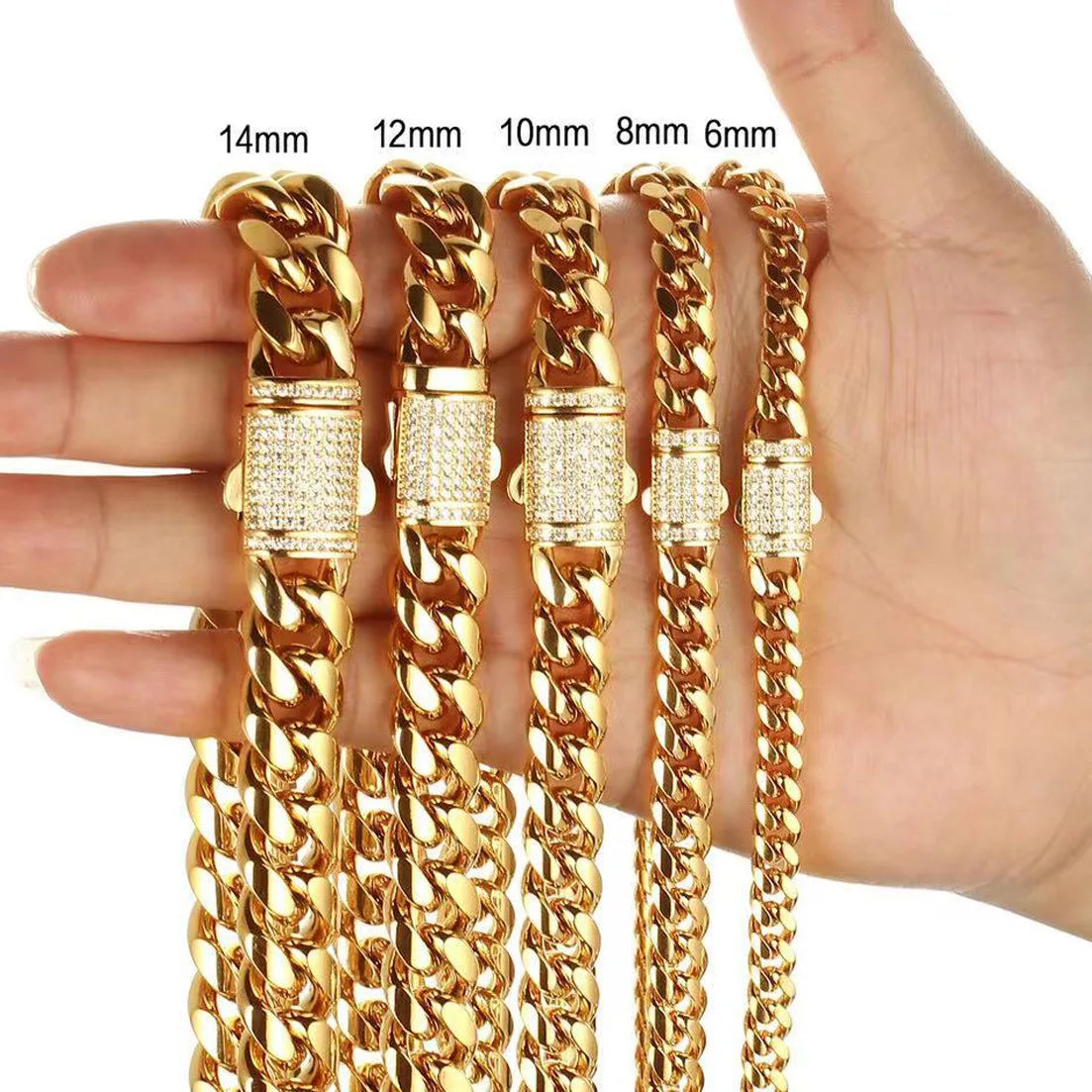 S&S Iced Out CZ Cuban Link Chain | 18K Gold Plated | S&S