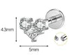 S&S ASTM F136 Titanium Labret Stud | Zircon | 83 Designs | Titanium & Gold