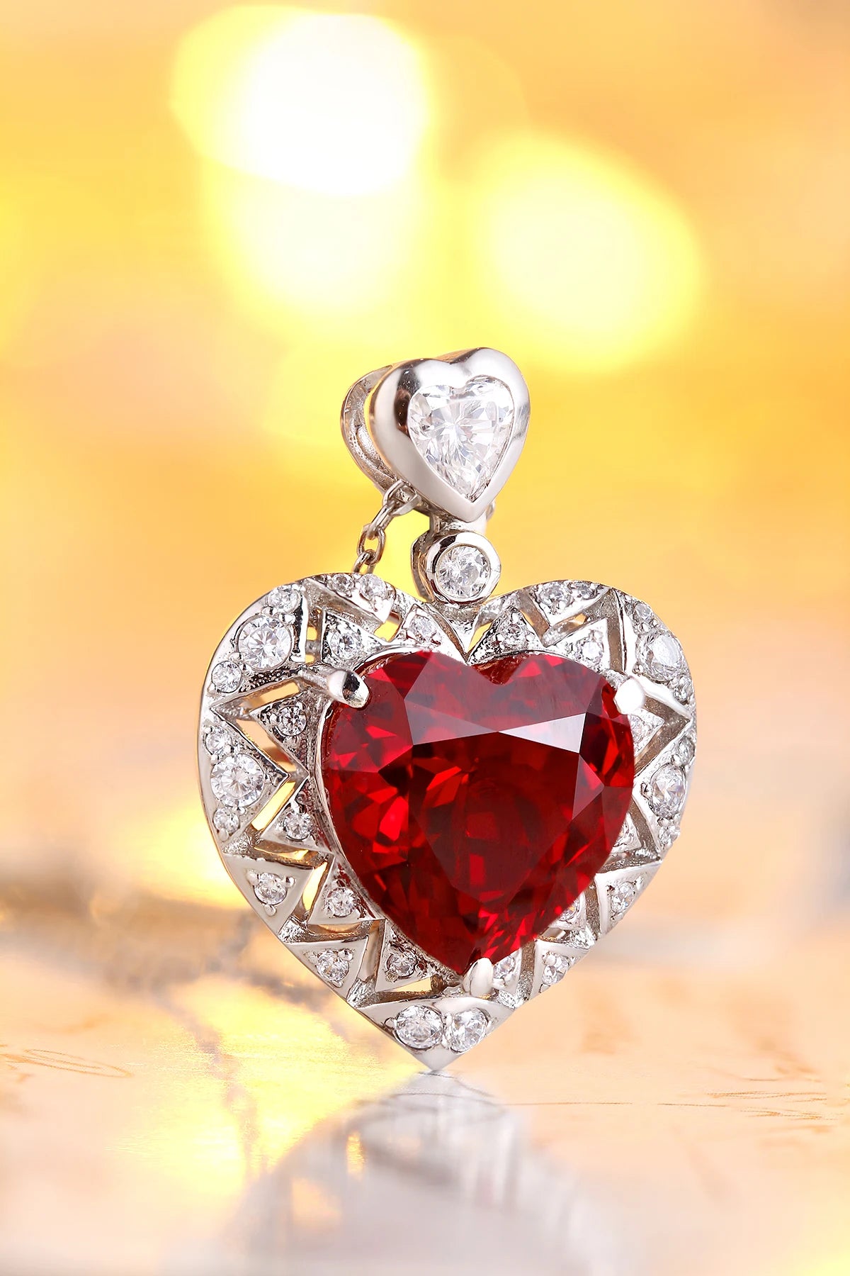 Gemfiori Custom Women Fine Jewelry Simple Lab Grown Ruby Diamond GIA IGI Certified Necklace