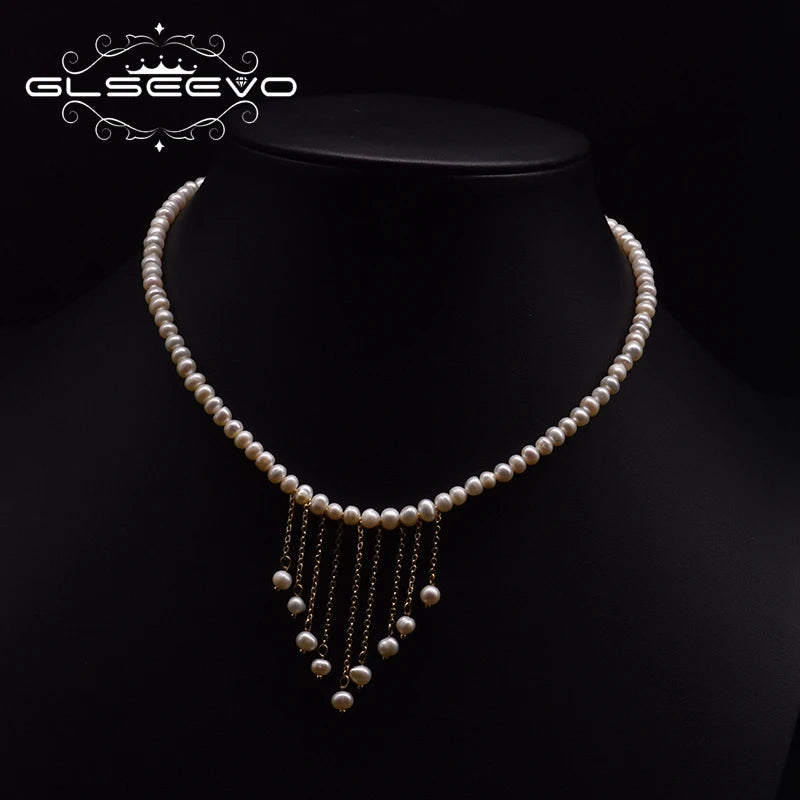 Original Natural Freshwater Pearl Necklace Couple Proposal Copper With 18k Gold-plated Pendant Jewelry