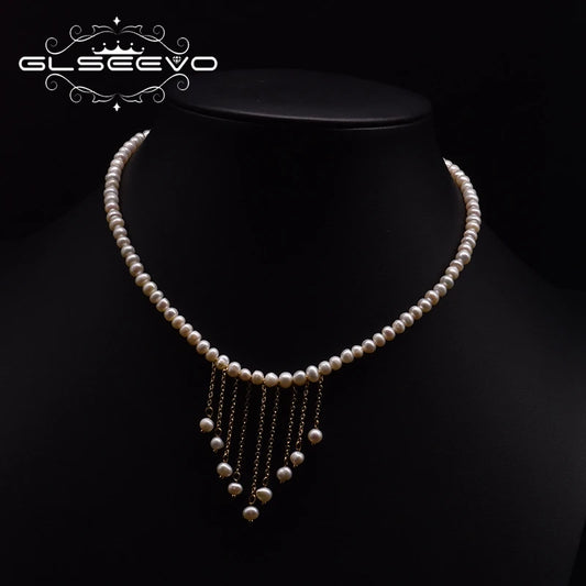 Original Natural Freshwater Pearl Necklace Couple Proposal Copper With 18k Gold-plated Pendant Jewelry