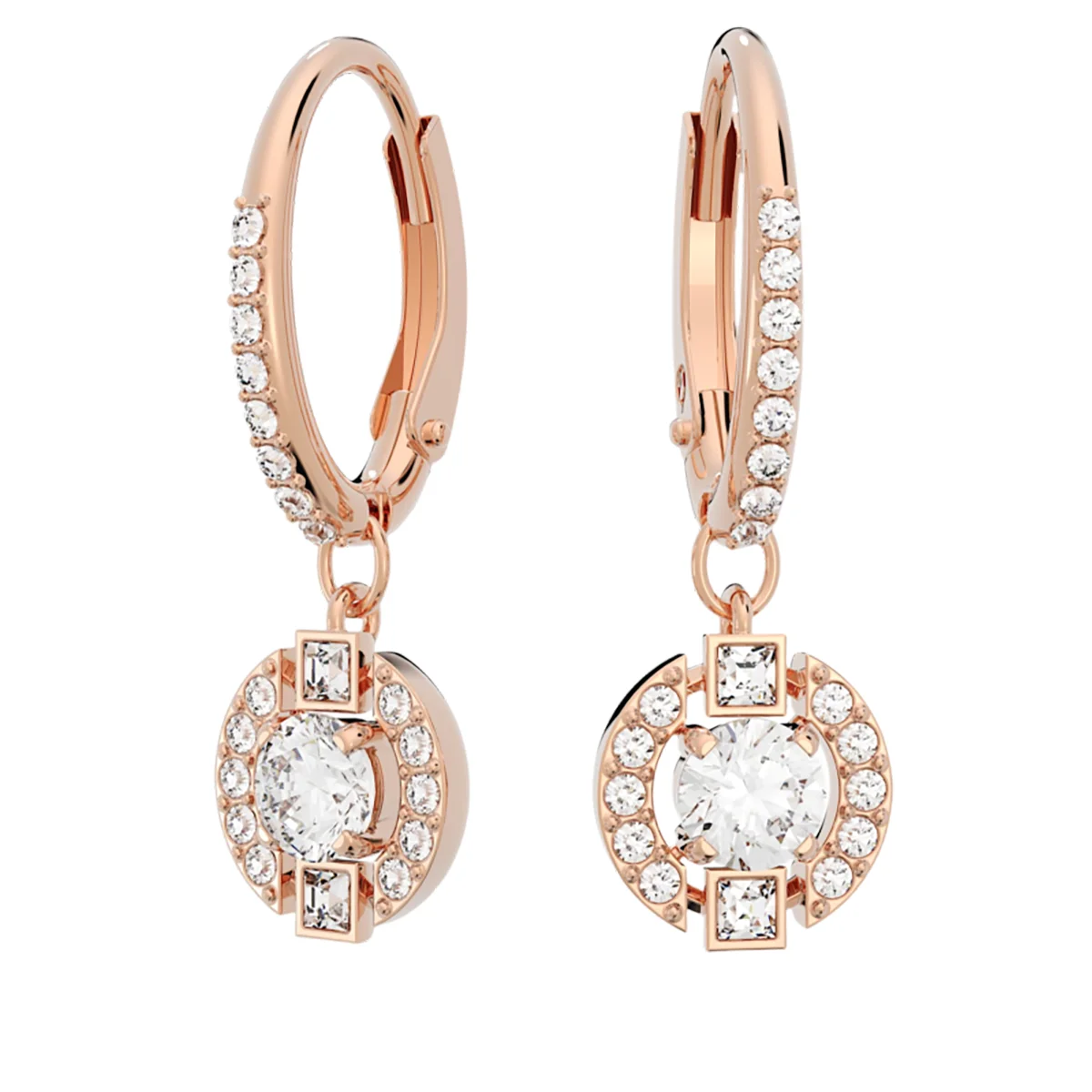 S&S Luxury Vintage Brass Zircon Sparkling Drop Earrings Elegant High-End Jewelry for Women for Parties & Special Occasions