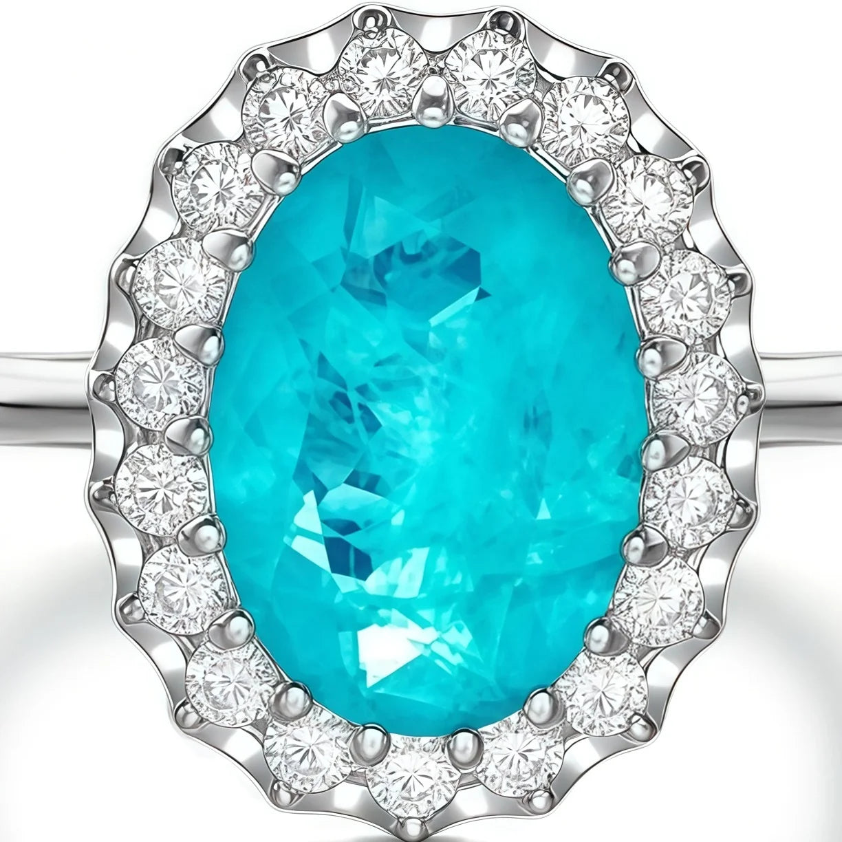 MUSHAN Luxury 925 Sterling Silver Pave Setting High Carbon Diamond Rings for Women Paraiba Wedding Party Jewelry