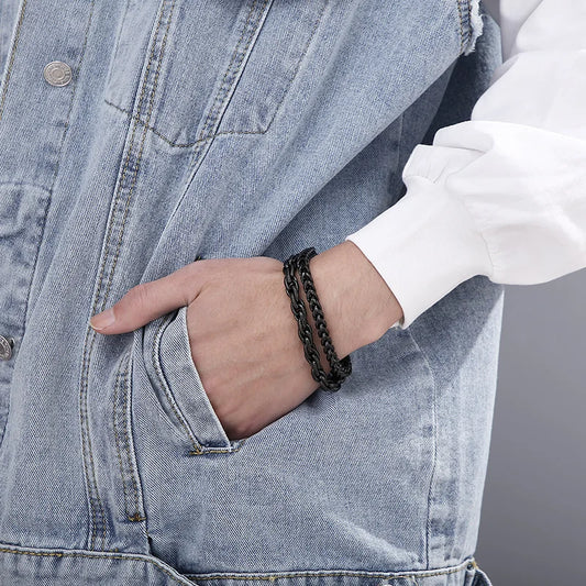 KALEN Hip Hop Panzerkette Edelstahl Herren Armband With Magnetverschluss Aus Edelstahl