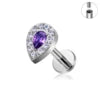 ASTM F136 Titanium Helix Earring Labret 16G Star Shape CZ Paved Internal Thread Punk Style Nose Studs Piercing Jewelry Wholesale
