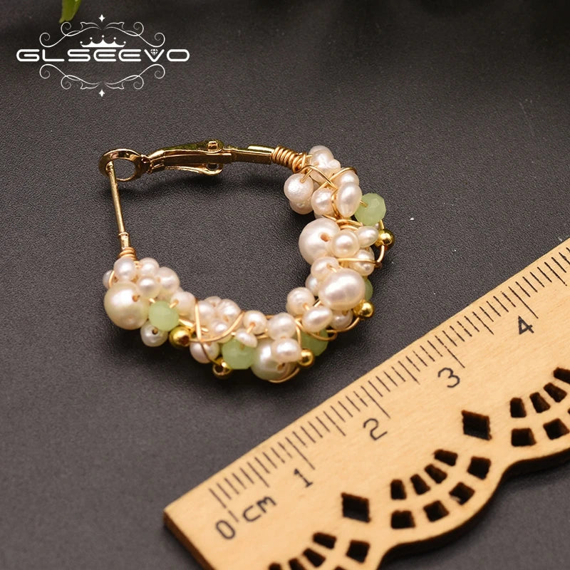 High Quality Natural Fresh Water White Pearl Hoop Earrings for Women Minimalist Korean Style Aros Mujer Oreja Earrings Bulk