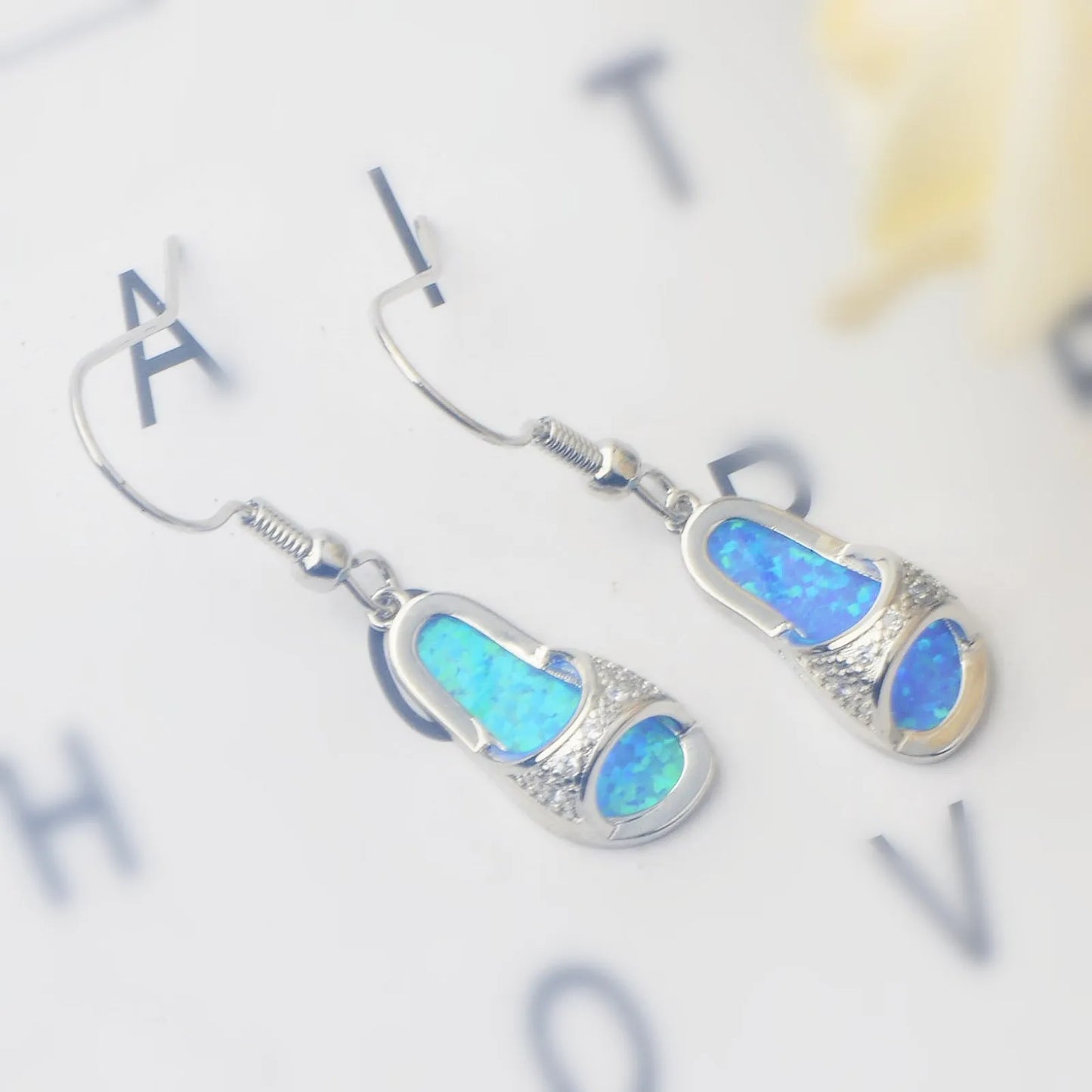 Minimalist Brass Geometric Christian Opal Pendant Earrings Western Style Bohemian Design Wholesale TikTok IG Viral Jewelry
