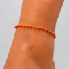 High-End Bohemian Style Light Luxury Stainless Steel Colored Rice Bead Anklet Cross-Border Fashion Trend Wholesale