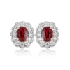 Gemfiori Custom Luxury Jewelry Pt950 Earrings 2ct Platinum Lab Grown Ruby Earrings Studs for Women Engagement Wedding Anti-allergic