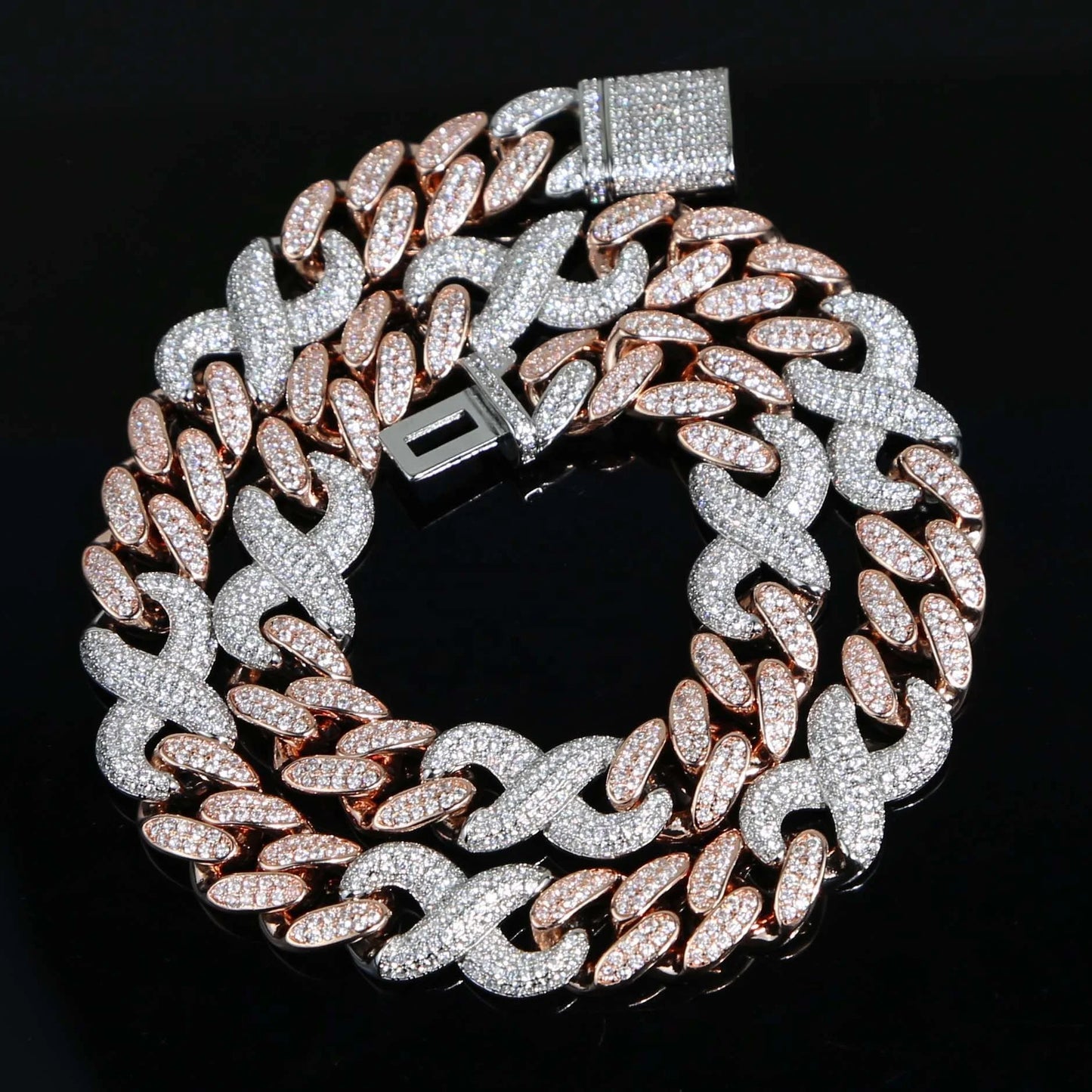 Promotion Hip Hop New Design High Quality Iced Out Bling Men Women Fashion Jewelry Infinity CZ Cuban Chain Necklace